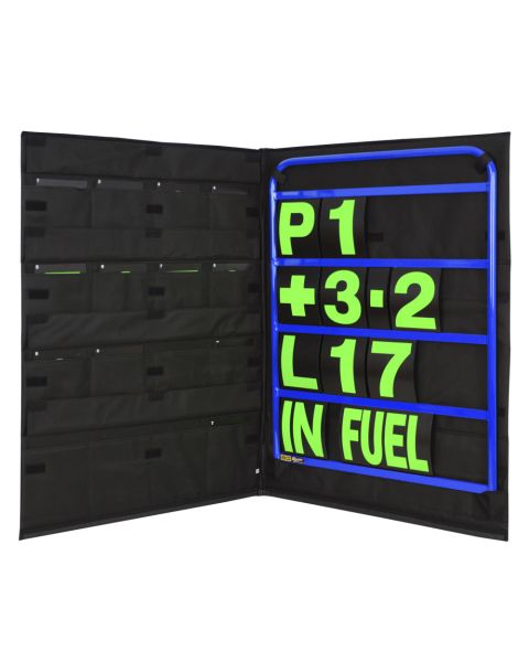 B-G Racing Standard Blue Pit Board Kit- Green Numbers & Bag