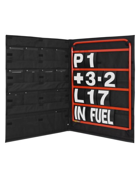 B-G Racing Standard Red Pit Board Kit- White Numbers & Bag