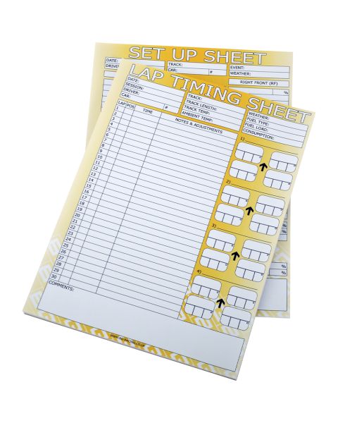 B-G Racing Lap Timing Sheets (Pad of 50)
