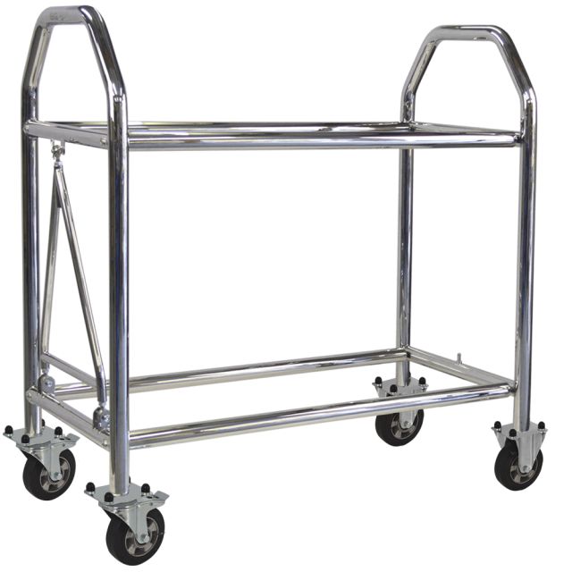 B-G Racing Wheel & Tyre Trolley 1600mm Length - Low - Stainless Steel