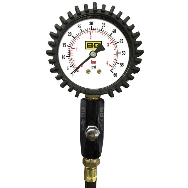B-G Racing 2.5" Tyre Pressure Gauge - 0-60 Psi/0-4 Bar
