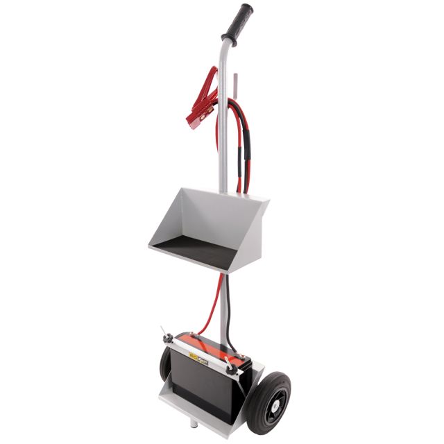 B-G Racing Battery Trolley With Tray - Grey Powder Coated