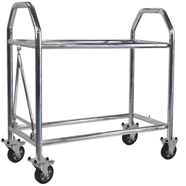 B-G Racing Wheel & Tyre Trolley 1300mm Length - Low Level - Stainless Steel