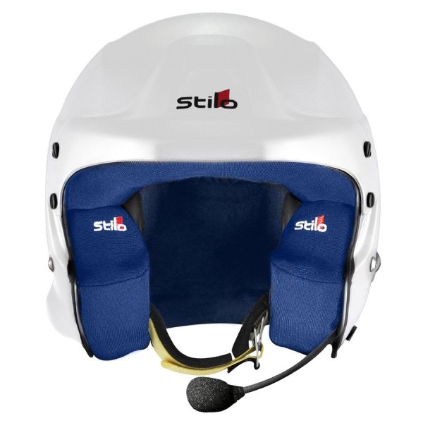 Stilo Trophy Des Plus - White/Blue Composite Rally Helmet